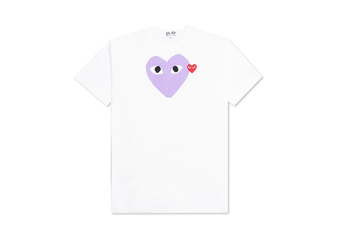 CDG Play Red Emblem Heart T-shirt White/Purple