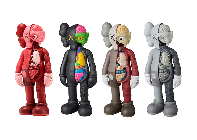 Figuras KAWS Companion Flayed Open Edition Vinyl Figure Black/Blush/Brown/Grey Set