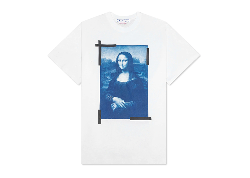 OFF-WHITE Mona Lisa Print Logo Oversized T-shirt White/Blue/Black