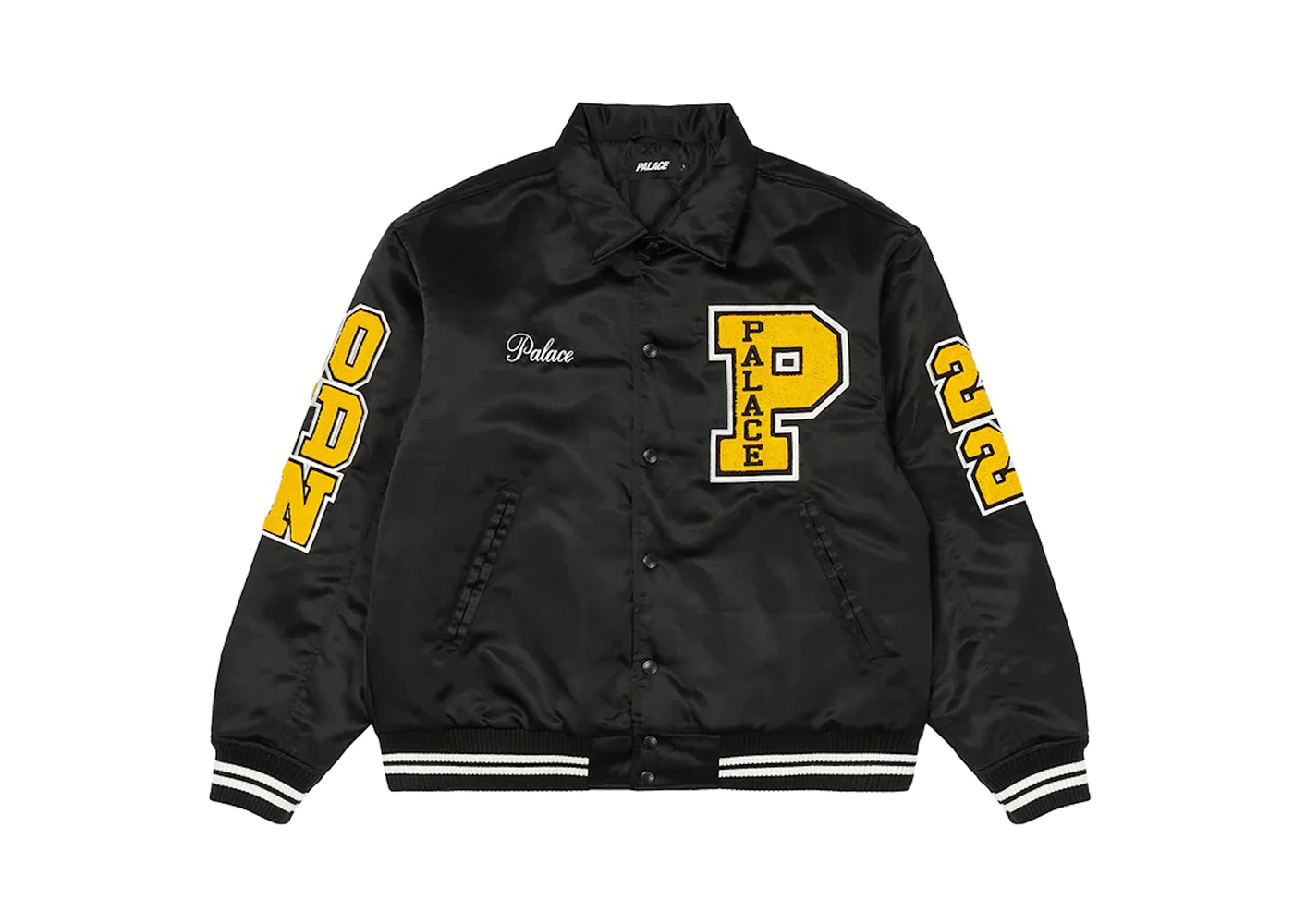 Palace Satin Varsity Jacket Black