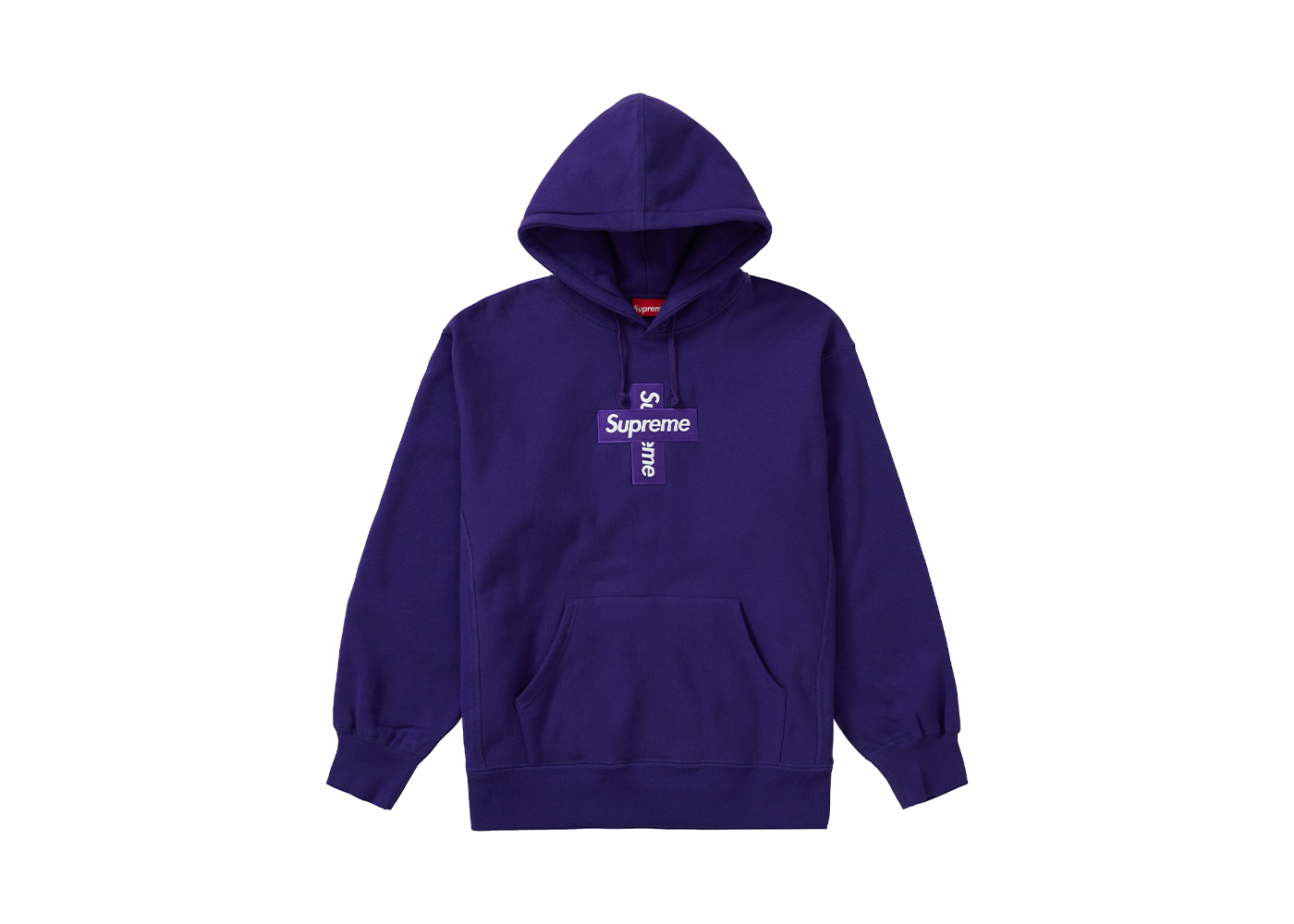 Supreme Cross Box Logo Hooded Sweatshirt Purple