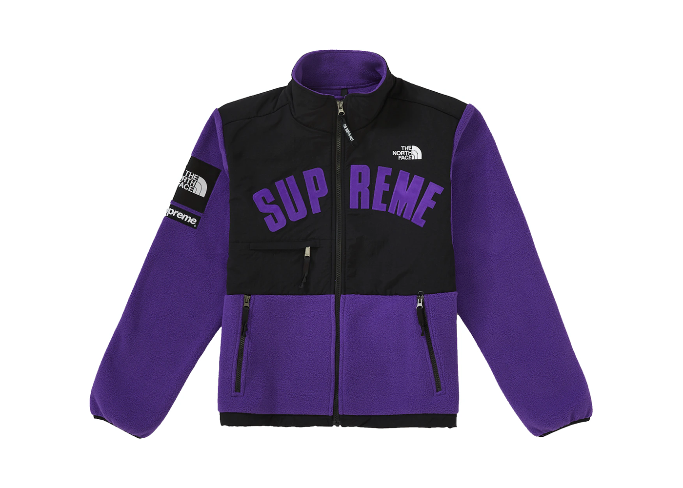 Supreme The North Face Arc Logo Denali Fleece Jacket Purple