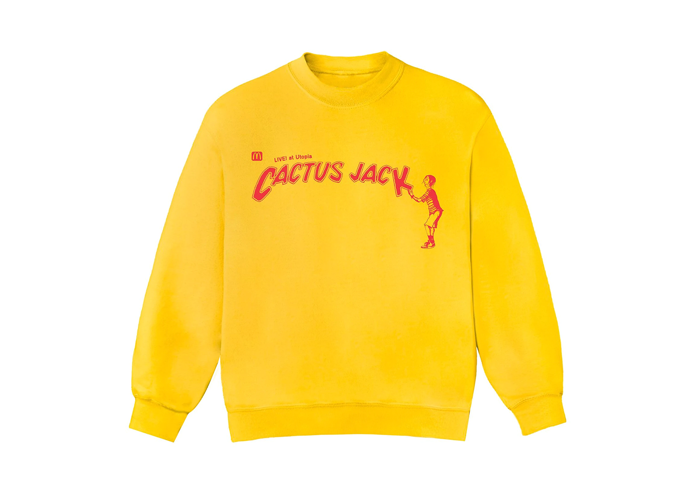 Travis Scott x McDonald's Cactus Jack Spelling Crewneck Yellow